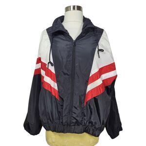 New Look Sport Zippered Nylon Streetwear Casual 90's Inspired Windbreaker 1X